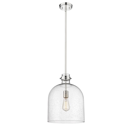 Z-Lite Pearson 1 Light Pendant, Polished Nickel And Clear Seedy 817-12PN